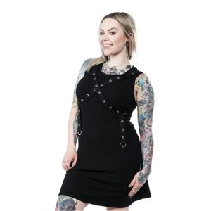 TRIPP grommet cage strap tank dress XL black CE4010 goth punk y2k skirt